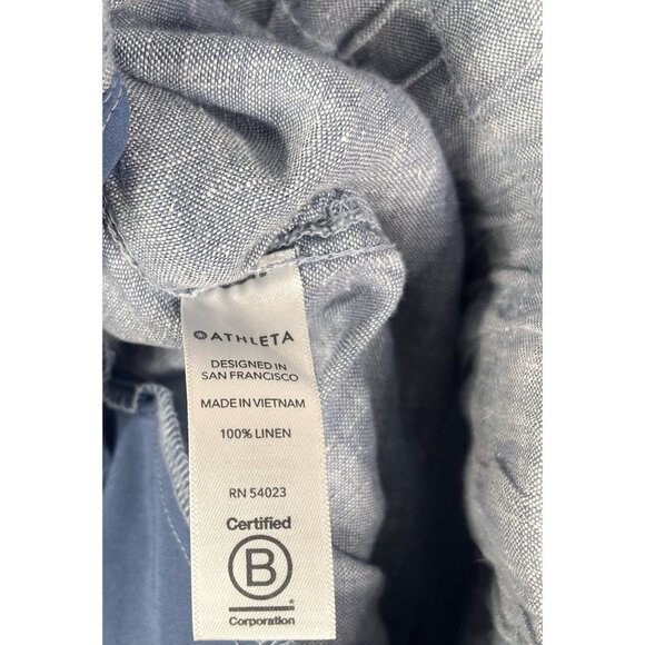 ATHLETA Women's Light Blue Cabo Linen Wide Leg Pants US 6 - Picture 3 of 5